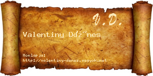 Valentiny Dénes névjegykártya